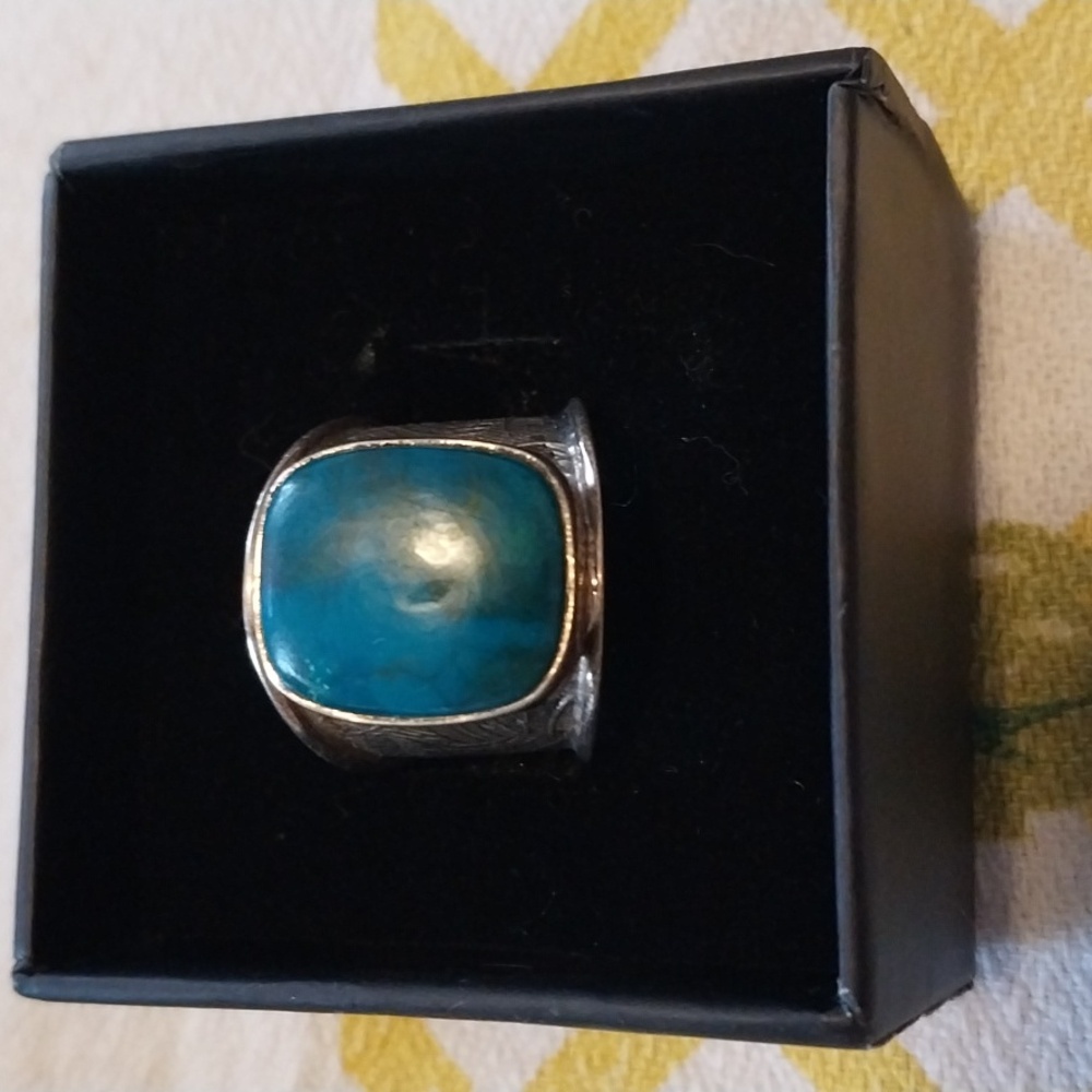 Size6 shatuckite stone sterling ring sterling